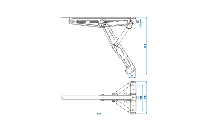 Podpora wysuwana narożna ProPlus 361506 stabilizator do przyczepy lawety 1100kg 495mm