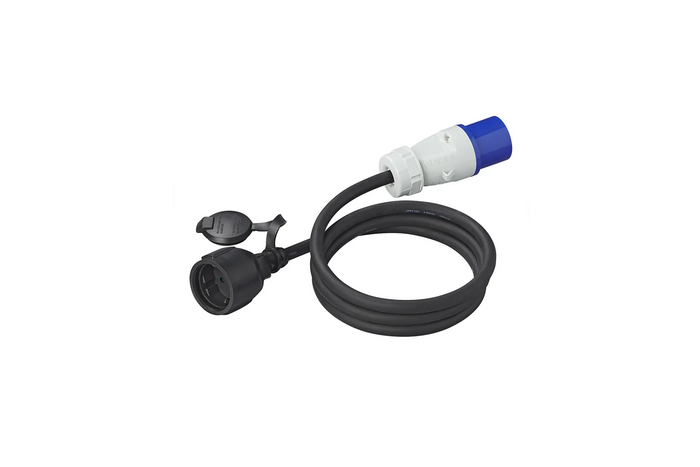 Adapter z wtyczką CEE i gniazdem ze stykiem ochronnym 16A 230V ProPlus 373530DE kabel 150cm