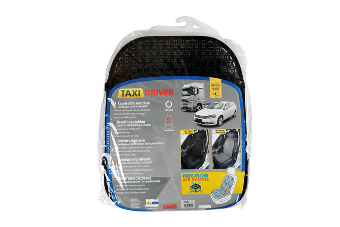 Poduszka oddychająca na siedzenie LAMPA Taxi Driver czarna mata na fotel samochodowy