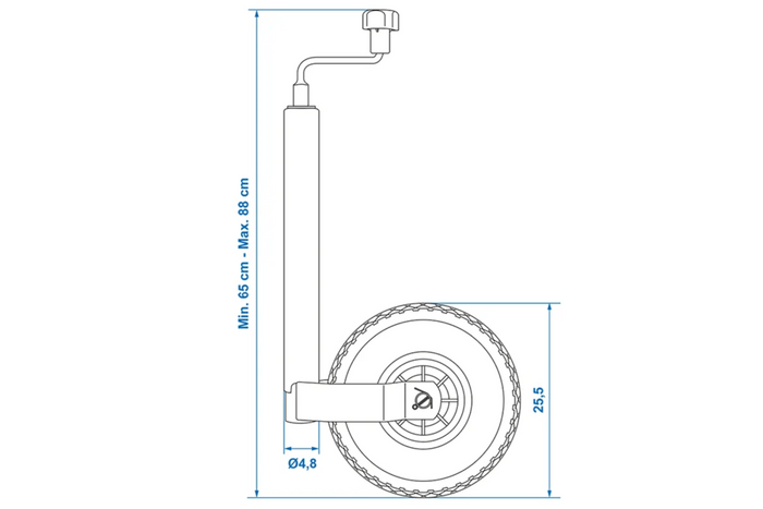 Koło podporowe ProPlus 341507 150kg 48mm 650-880mm