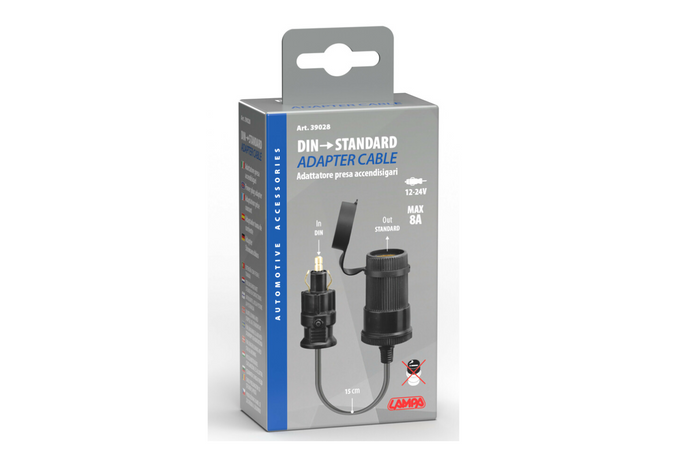 Adapter DIN na gniazdo zapalniczki LAMPA 39028 przejściówka 12/24V 8A