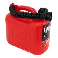 Kanister plastikowy 5L HERMON z lejkiem, czerwony