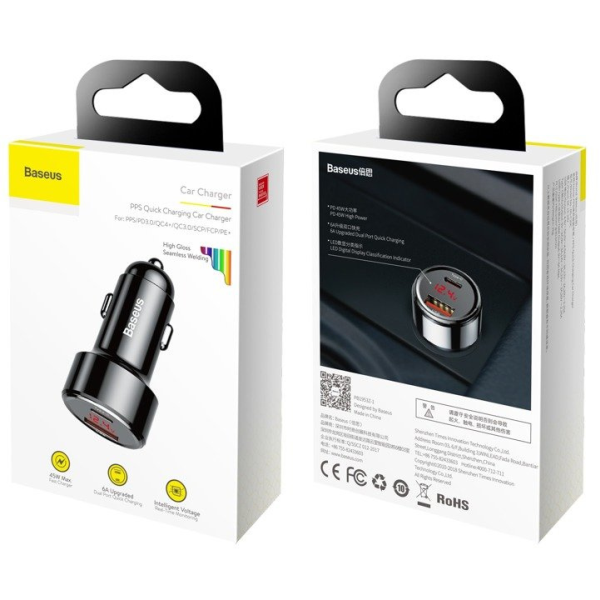 Ładowarka samochodowa BASEUS Magic Series USB, USB-C 45W