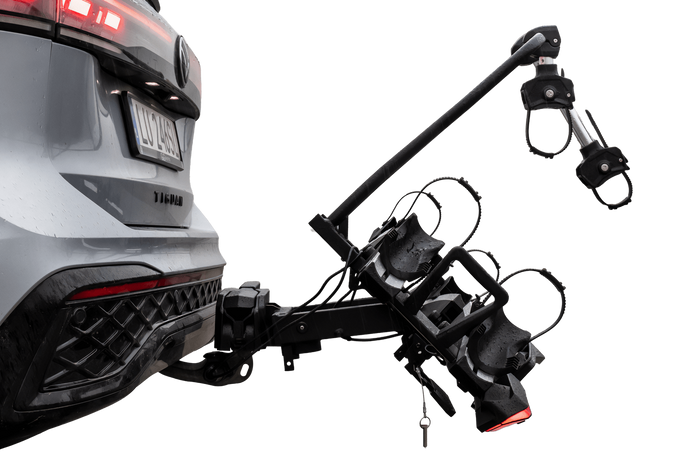 Inter Pack Velox 2 LED - składany bagażnik rowerowy na hak na 2 rowery ze światłami LED