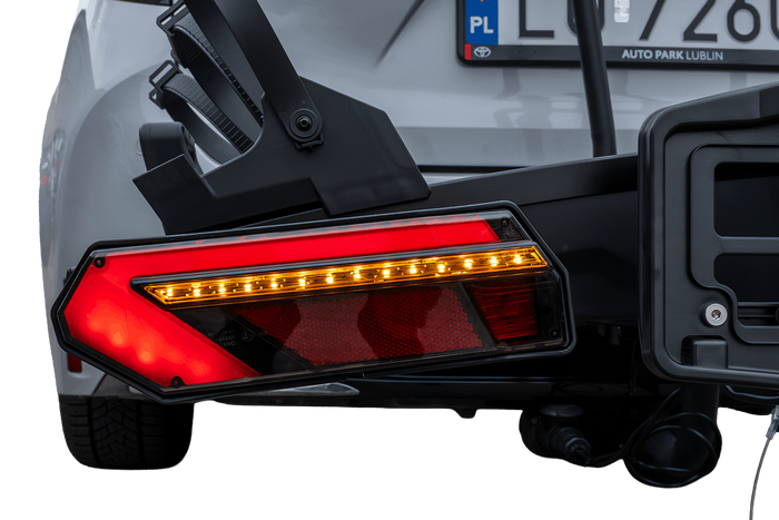 Inter Pack Velox 3 LED - składany bagażnik rowerowy na hak na 3 rowery ze światłami LED (czarny)