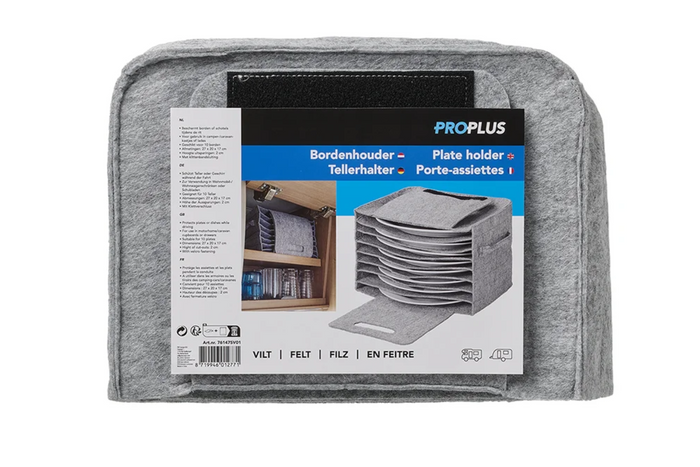 Organizer na talerze do kampera ProPlus 761475V01 filcowy, na 10 talerzy