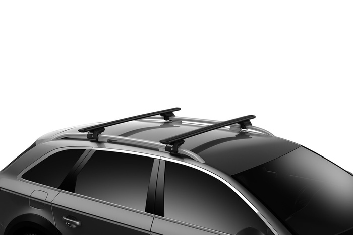 Bagażnik dachowy na relingi Thule Wingbar Evo Black 7112 + Thule Evo Raised Rail 7104