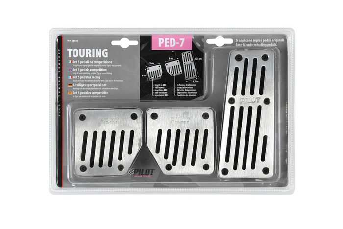 Nakładki na pedały LAMPA TOURING BLACK PILOT aluminiowe z gumą antypoślizgową