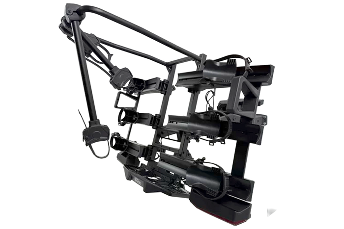 Inter Pack Velox 3 LED - składany bagażnik rowerowy na hak na 3 rowery ze światłami LED