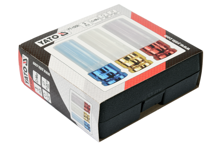 Nasadki udarowe do felg aluminiowych YATO YT-1056 17-21mm 3el.