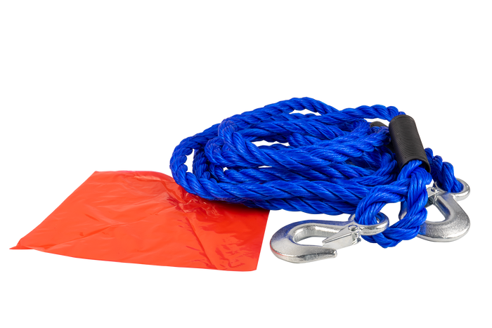 Linka holownicza z hakami LAMPA pas holowniczy 4m/18mm/5t niebieski