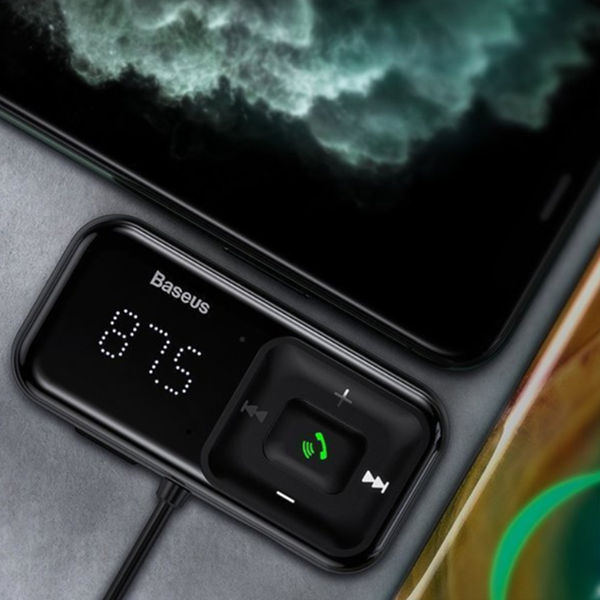 Transmiter FM BASEUS T typed S-16 bluetooth 5.0 MP3 + ładowarka samochodowa 2x USB