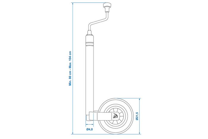 Koło podporowe ProPlus 341510 150kg 48mm 800-1040mm z wagą