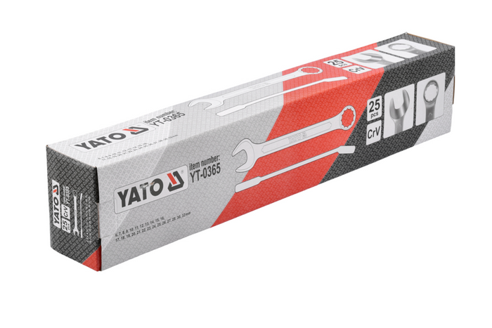 Klucze płasko-oczkowe YATO YT-0365 6-32mm 25el.