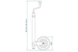 Koło podporowe ProPlus 341510 150kg 48mm 800-1040mm z wagą