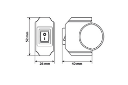 Przełącznik wodoodporny na kierownicę LAMPA 90462 do sterowania urządzeniami elektrycznymi 12V 6A max