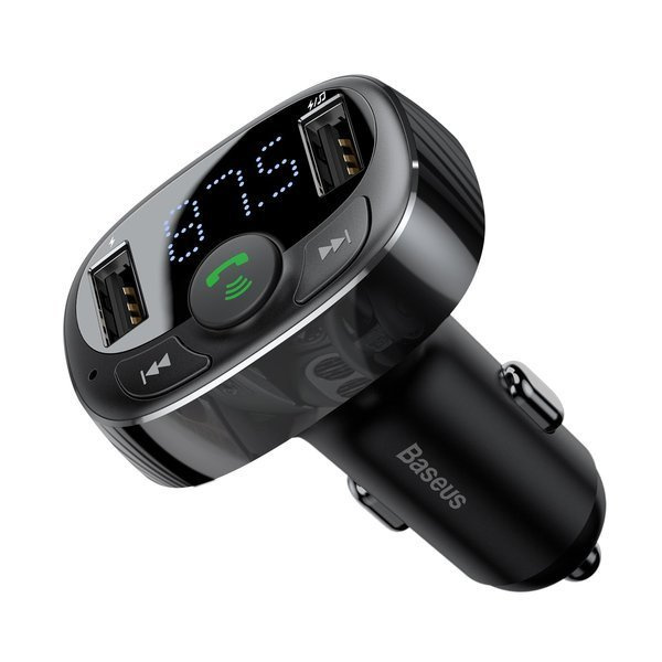 Transmiter BASEUS T typed FM bluetooth 4.2 MP3 + ładowarka samochodowa 2x USB 3.4A
