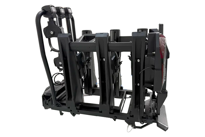 Inter Pack Velox 3 LED - składany bagażnik rowerowy na hak na 3 rowery ze światłami LED