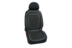 Poduszka na siedzenie z drewnianych koralików LAMPA Evoluzione szara, mata na fotel samochodowy