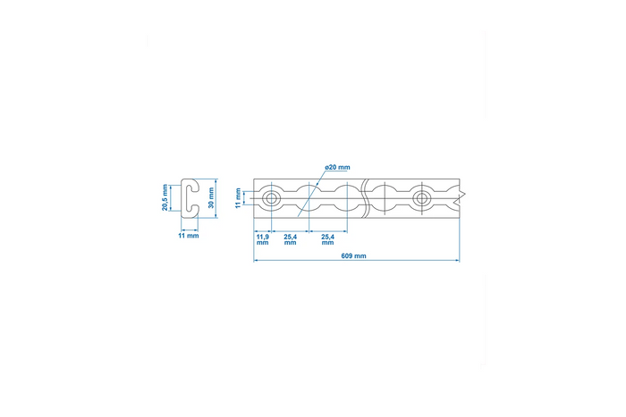Szyna do mocowania ładunku airline ProPlus 342174 listwa cargo aluminiowa 60cm