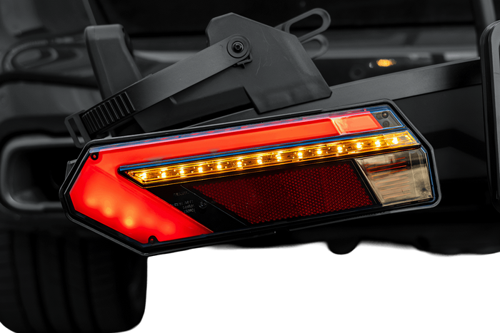 Inter Pack Velox 2 LED - składany bagażnik rowerowy na hak na 2 rowery ze światłami LED (czarny)