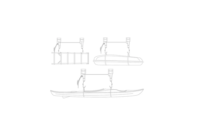 Wieszak sufitowy ProPlus 730915V01 uchwyt na rower kajak drabinę 57kg