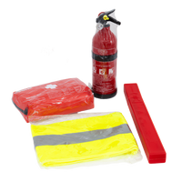 Zestaw samochodowy HERMON apteczka, gaśnica, trójkąt, kamizelka