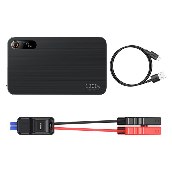 Power Bank rozrusznik BASEUS Super Energy Pro+ Jump Starter 12V 12000mAh 1200A + ładowarka USB