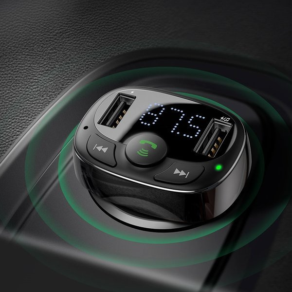 Transmiter BASEUS T typed FM bluetooth 4.2 MP3 + ładowarka samochodowa 2x USB 3.4A