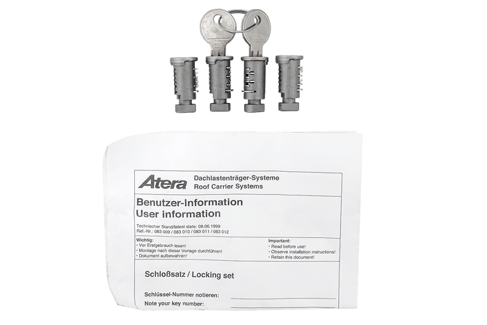 Zestaw zamków i kluczy Atera (4 szt. + 2 klucze) 083010