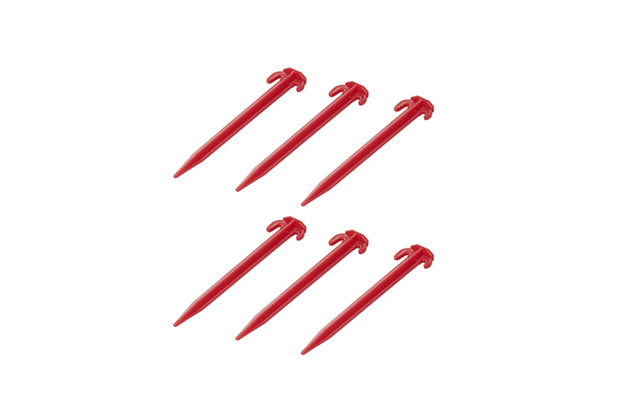 Zestaw sześciu śledzi do namiotu ProPlus 364824 plastikowe kołki do mocowania linek odciągowych 19cm