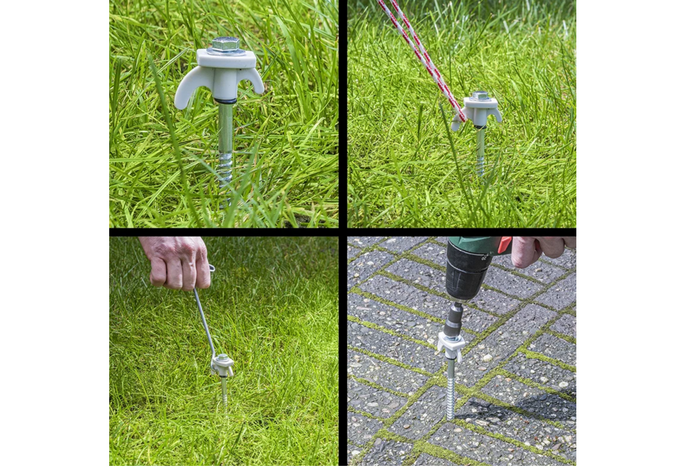 Zestaw wkręcanych szpilek do namiotu ProPlus 365014 metalowe śledzie z haczykiem 20x20cm