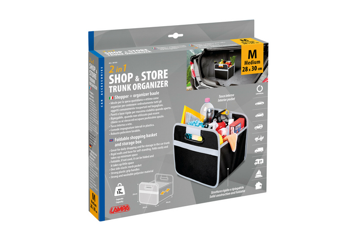 Kosz na zakupy LAMPA Shop&Store M składany pojemnik do przechowywania 32x27cm