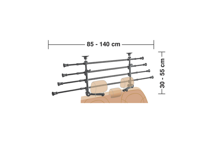 Przegroda bagażnika LAMPA GRG-9 Compact bariera dla psa/bagażu 85-140cm