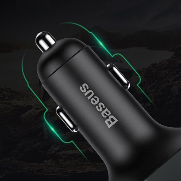 Transmiter BASEUS T typed FM bluetooth 4.2 MP3 + ładowarka samochodowa 2x USB 3.4A