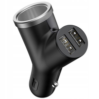 Ładowarka samochodowa BASEUS Y Type 2xUSB, gniazdo zapalniczki 40W