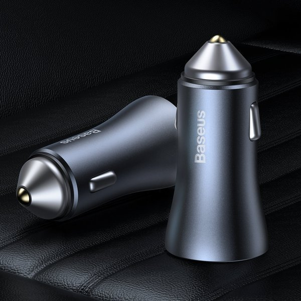 Zestaw ładowarka samochodowa BASEUS Golden Pro 2xUSB 40W + kabel USB
