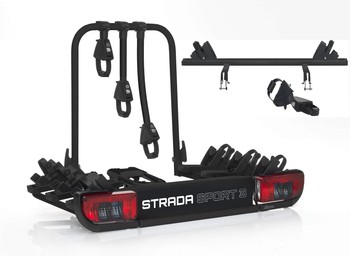 Atera Strada Sport M3 + adapter na 4 rower - bagażnik na hak na 4 rowery (czarny)